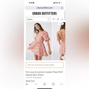 For Love & Lemons Floral Puff Sleeve Mini Dress